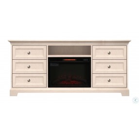 Beige 6 Drawer 72" Fireplace TV Console
