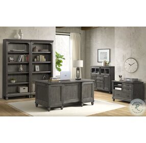 Foundry Home Office Brushed Pewter 66" Executive Home Office Set