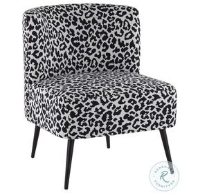 Fran Black Leopard Fabric Luna Slipper Chair