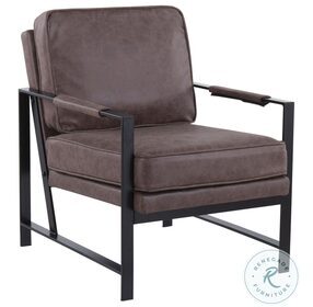 Franklin Espresso PU And Black Steel Arm Chair