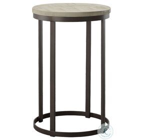 Burg Black And Light Wooden Top End Table