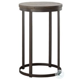 Burg Black And Dark Wooden Top End Table