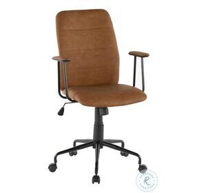 Fredrick Brown Faux Leather Swivel Office Chair
