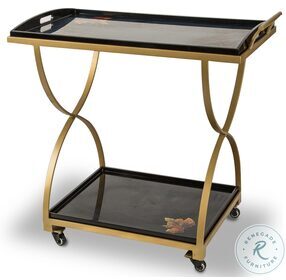 Illusions Gold And Black Serving Cart