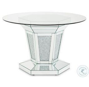Montreal Silver Round Glass Dining Table
