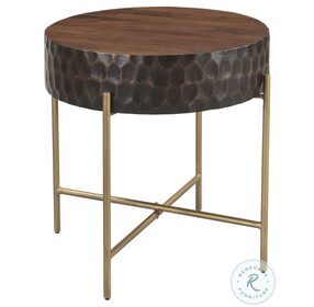 Vallarta Two Toned Carved Mango Wood Side Table