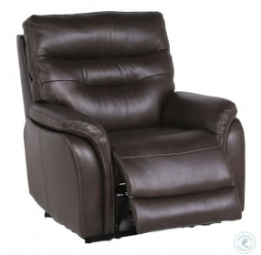 Fortuna Coffee Leather Power Recliner with Power Headrest And Footrest