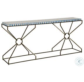 Alexandria Bone Inlay And Brass 72" Console Table