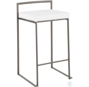 Fuji White and Gold Stacker Counter Stool Set Of 2