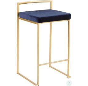 Fuji Gold and Blue Counter Stool Set of 2