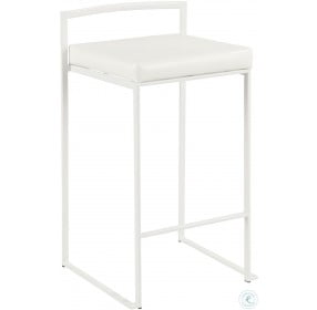 Fuji White Stackable Counter Stool Set of 2