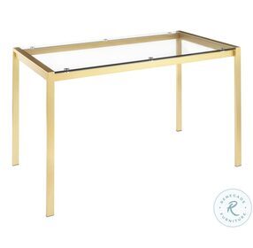 Fuji Gold Metal With Clear Glass Top Dinette Table