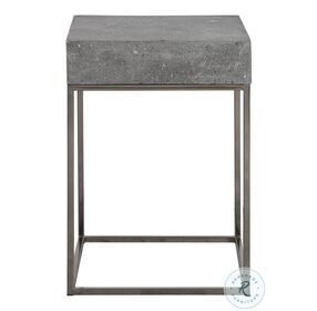 Jude Concrete and Stainless Steel Accent Table
