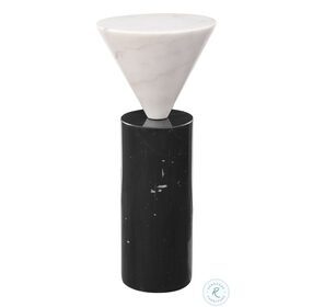 Top Hat Black and White End Table