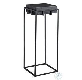 Telone Black Small Pedestal End Table