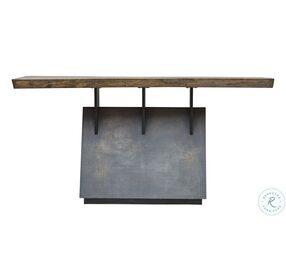 Vessel neutral and Gunmetal Console Table