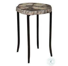 Stiles Aged Iron and neutral Accent Table