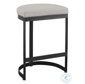 Ivanna Off White Counter Height Stool with Black Frame