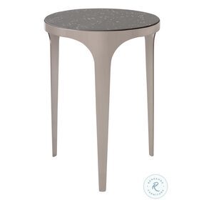 Agra Light Gray and Brushed Nickel Side Table