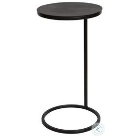 Brunei Aged Black and Antique Bronze Round Accent Table