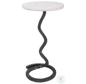 Lasso White and Gunmetal Drink Table