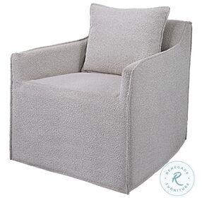 Welland Ivory and Warm Gray Swivel Chair