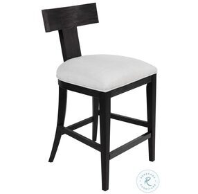 Idris White Counter Height Stool with Black Frame