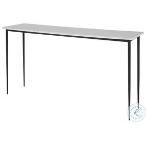Nightfall White Marble and Satin Black Console Table