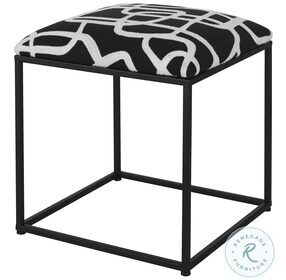 Twists and Turns Black and White Accent Stool
