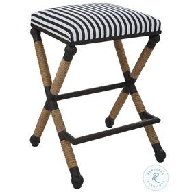 Braddock Navy And Cream Backless Counter Height Stool