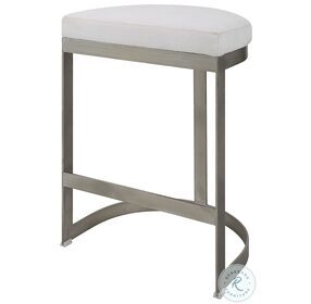 Ivanna Backless Silver Counter Height Stool