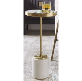 Laurier White and Brushed Brass Drink Table
