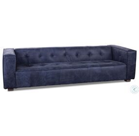 Portia Antique Blue Italian Leather Sofa
