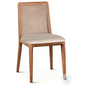 Luna Off White Linen And Cane Back Dining Chair Set Of 2