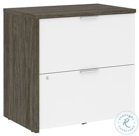 Gemma Walnut Grey And White 30" Lateral File Cabinet