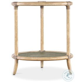 Retreat Seagrass Green And Beige Raffia End Table