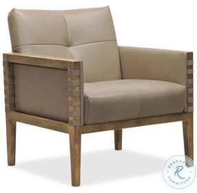 Carverdale Maddie Taupe Leather Club Chair