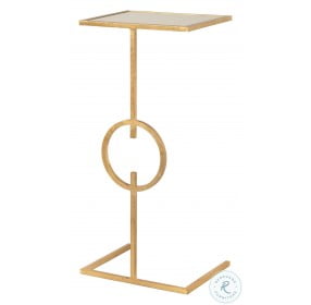 Georgia Gold Leaf And Mirror Top Cigar Accent Table
