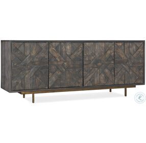 Commerce And Market Natural Dark And Gold Layers Credenza