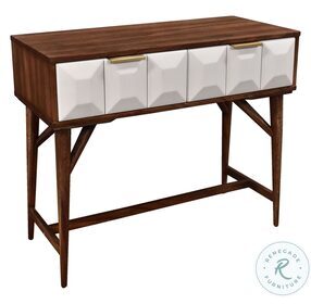 Ginny Burnished Walnut 2 Drawer Console Table