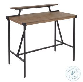 Gia Black Metal And Brown Bamboo Counter Height Dining Table