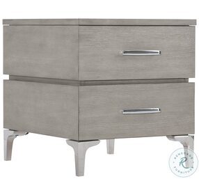 Whitley Grey Truffle And Polished Stainless Steel 22" Side Table