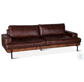 Chiavari Geisha Brown Leather Sofa
