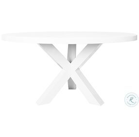 Greer White Lacquer Tripod Round Dining Table