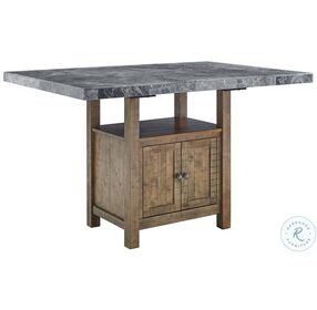 Grayson Gray Marble And Dusty Honey Counter Height Dining Table