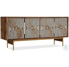 Russell Medium Wood And Gold Metal Credenza