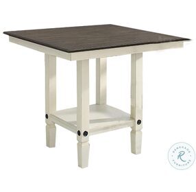 Glennwood Rubbed White and Charcoal 42" Square Gathering Table