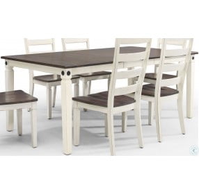 Glennwood Rubbed White and Charcol Extendable Dining Table