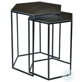 Polygon Black Accent Table Set Of 2