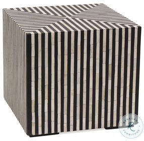 Terning Black And White Side Table